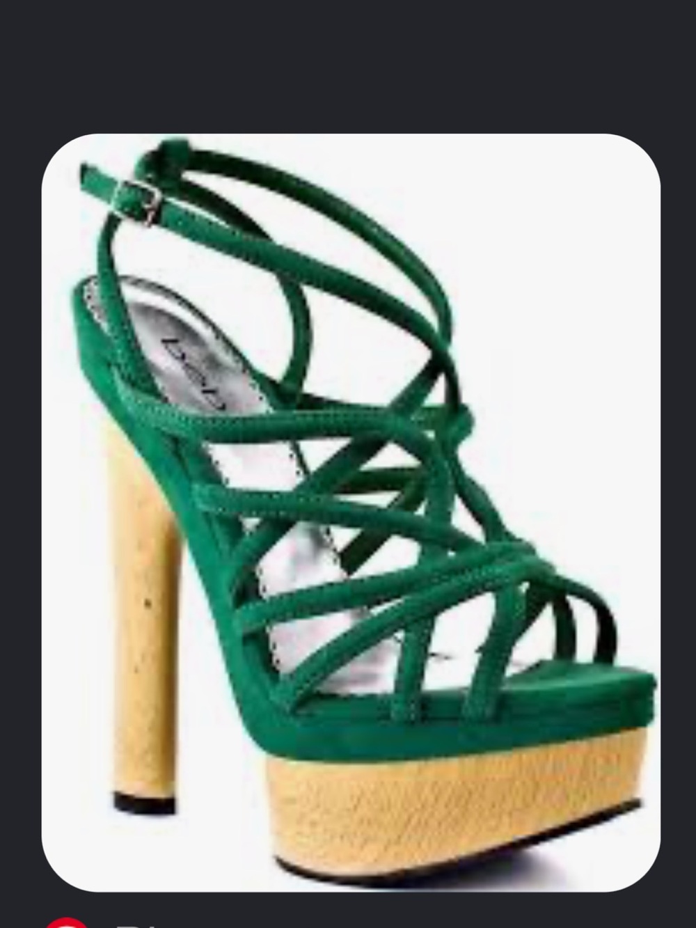 Bebe | Strappy Platform Stiletto Heels | Emerald Green 🌿 | US 8M